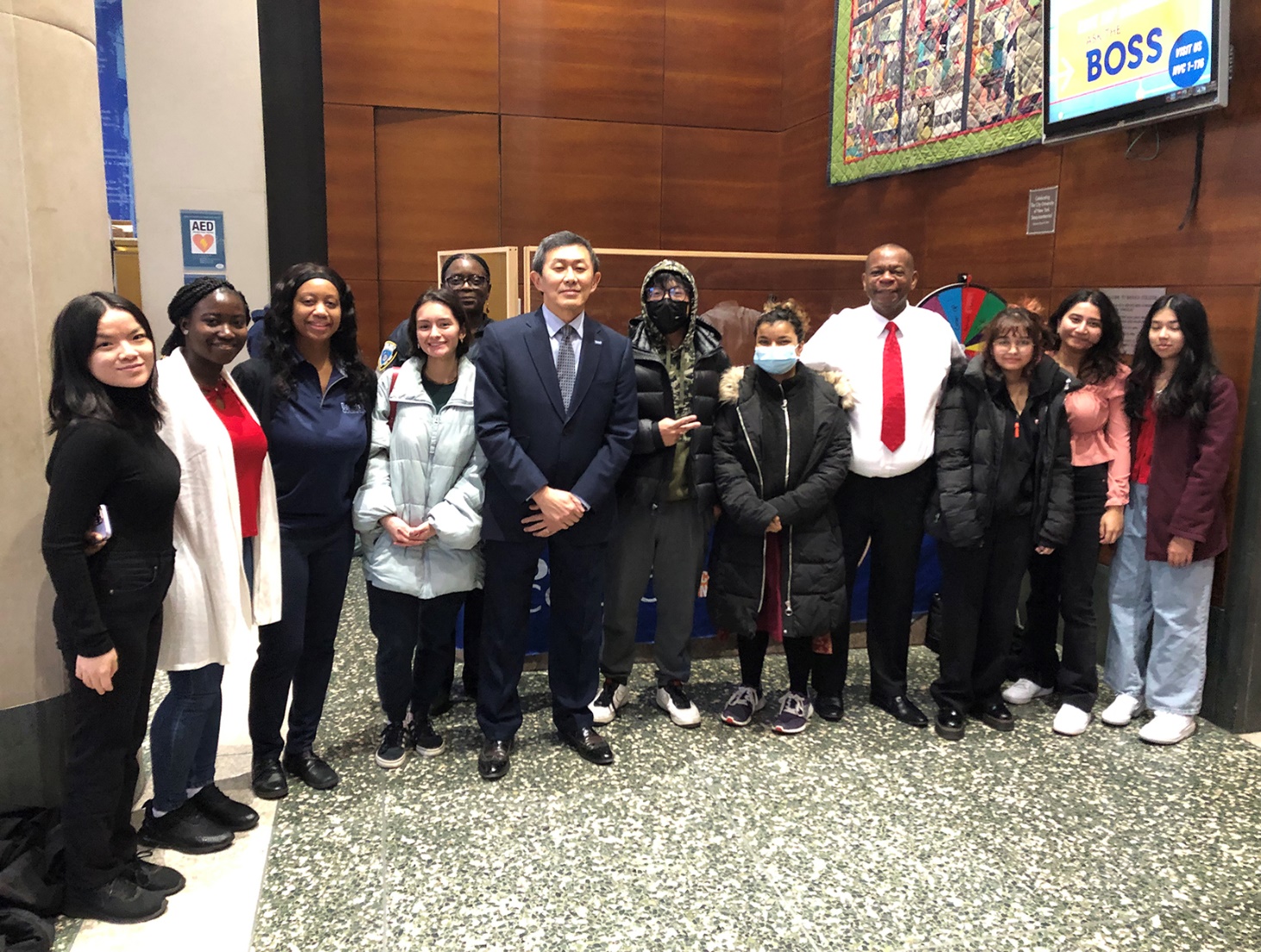 Baruch College's Public Safety Department handed out candy on Valentine's Day